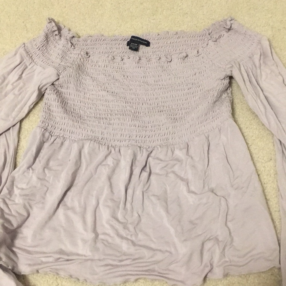 Off The Shoulder American Eagle Shirt!